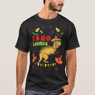 T-shirt Tacosaurus Rex Dinosaur Taco Kids Cinco De Mayo Pa