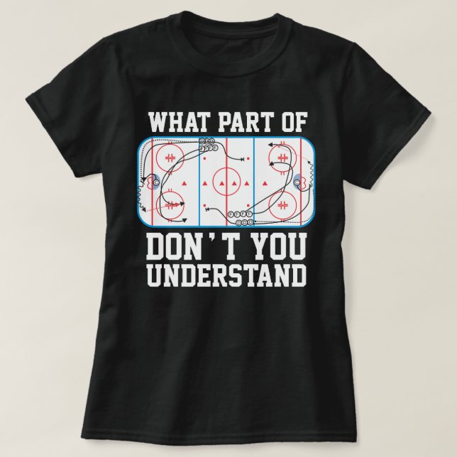 T-shirt Tactique de hockey sur glace drôle classique T che (Design devant)