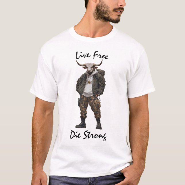 T-Shirt Tactique Live Free Warrior (Devant)