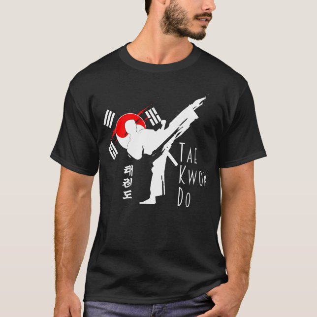 T-shirt Tae Kwon Do Power Kick, Martial Arts Combat (Devant)