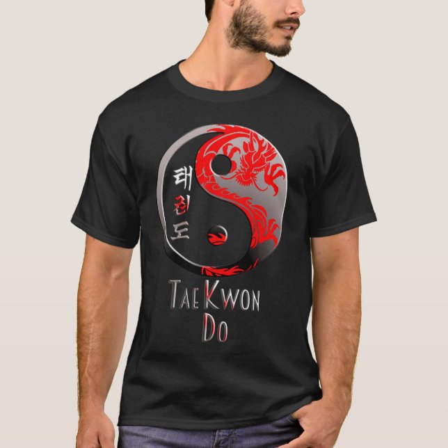 T-shirt Tae Kwon Do Red Dragon - Martial Arts Warrior (Devant)