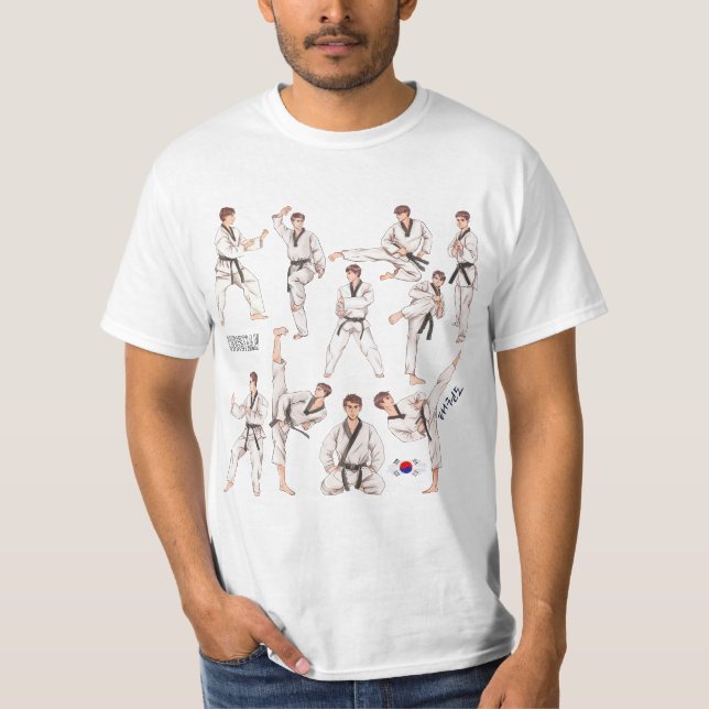 T-shirt Taekwondo Arts martiaux coréens 5 Tenets Personnal (Devant)