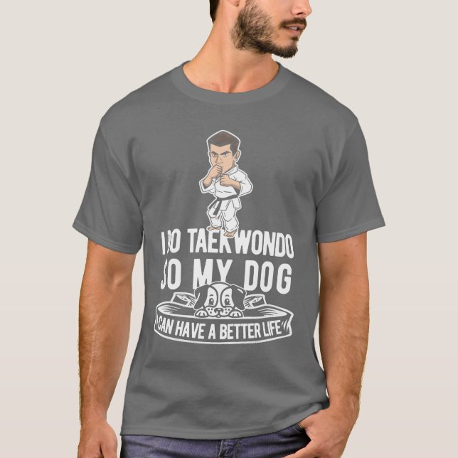 T-shirt Taekwondo Dog drôle (Devant)
