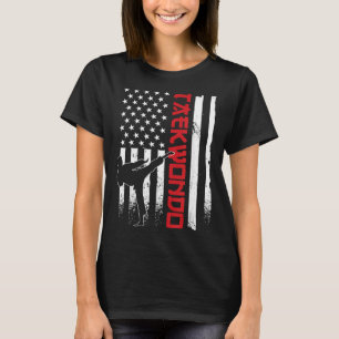 T-shirt Taekwondo Drapeau Américain Taekwondo Combattant D