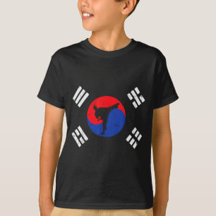 T-shirt Taekwondo Drapeau Corée du Sud Vintage Martial Cor
