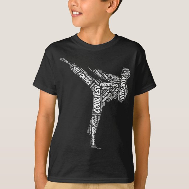 T-shirt Taekwondo Fighter 5 Tenets De TKD Martial Arts (Devant)