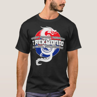 T-shirt Taekwondo Graphisme TKD 5 Tenets Premiu Dragon Asi
