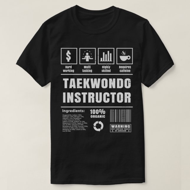 T-shirt Taekwondo Instructor Coach Sensei Cadeau Mart uniq (Design devant)