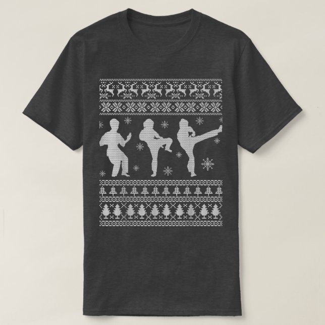 T-shirt Taekwondo Laide cadeau de pull de Noël pour les fi (Design devant)