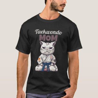 T-shirt Taekwondo Maman Cat Karate Judo
