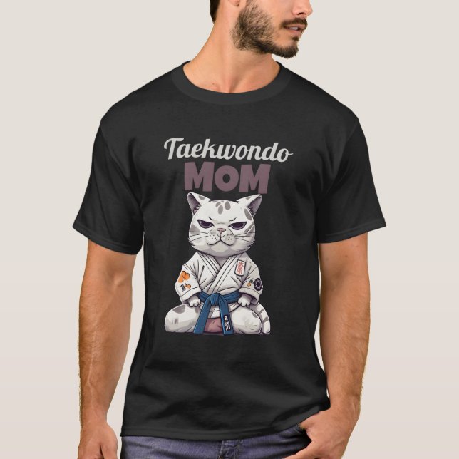 T-shirt Taekwondo Maman Cat Karate Judo (Devant)