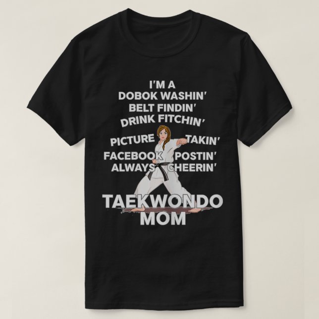 T-shirt Taekwondo Maman Ceinture noire Kimono Fighter Pers (Design devant)
