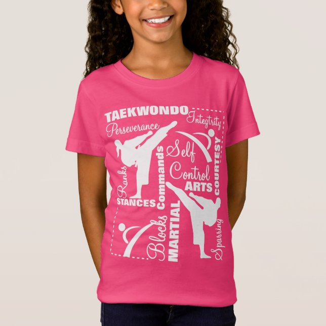 T-Shirt Taekwondo Martial Arts Terminologie Typographie (Devant)