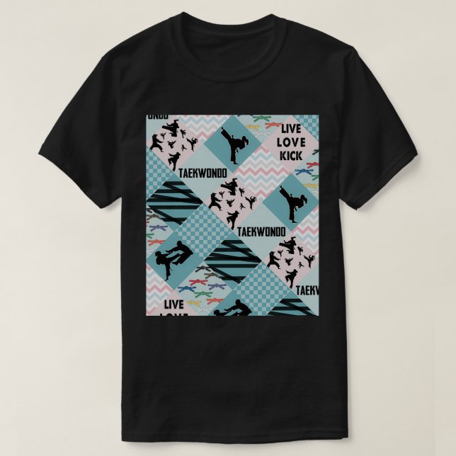 T-shirt TAEKWONDO MOTIF CROSS Perfect Cadeau taekwond (Design devant)