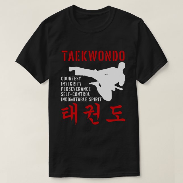 T-shirt Taekwondo Tenets Martial Arts (Design devant)