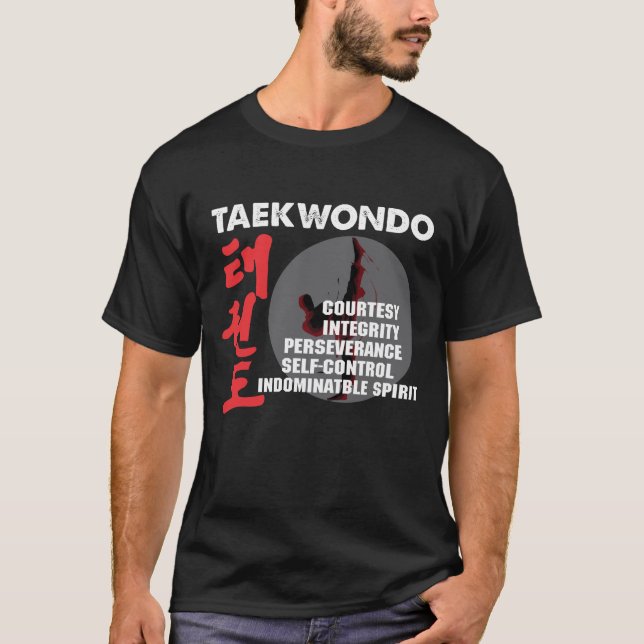 T-shirt Taekwondo Tenets Martial Arts Tae kwon do (Devant)