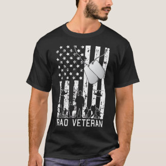 T-shirt Tag Chien de drapeau américain vétéran de l'Irak