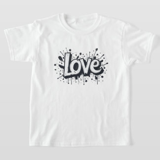 T-shirt Tag d'amour monochrome