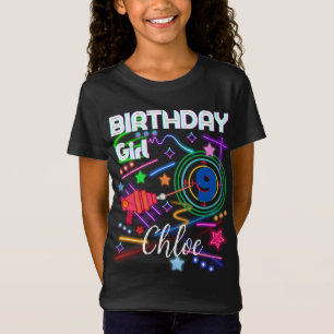 T-Shirt Tag laser Anniversaire Fille Fête colorée Correspo