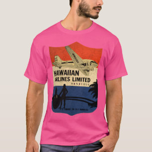 T-shirt Tag Vintage Hawaiian Airlines Usa