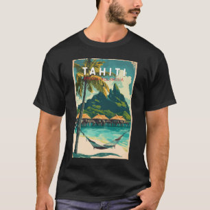 T-shirt Tahiti Illustration Voyage Art Vintage