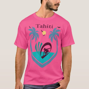 T-shirt Tahiti Surf Palmiers Pacifique Soleil Polynésie Me