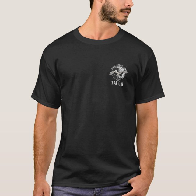 T-shirt Tai Chi Crane Chinese Martial Arts Yin Yang Retro (Devant)