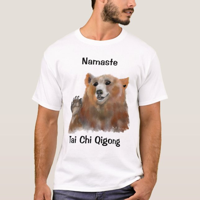 T-shirt Tai Chi Qigong Bear Blanc (Devant)