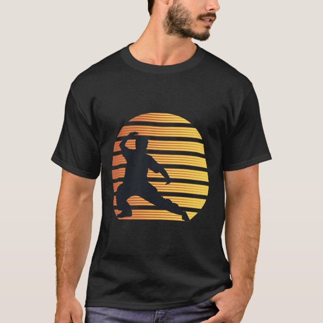 T-shirt Tai Chi Retro des années 80 Style Sunset Martial A (Devant)