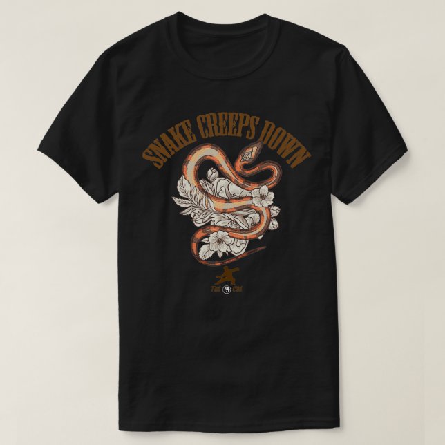 T-shirt Tai Chi Snake Creeps Down (Design devant)
