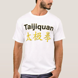 T-shirt Taijiquan d'or   Caractère chinois Tai Chi Chuan
