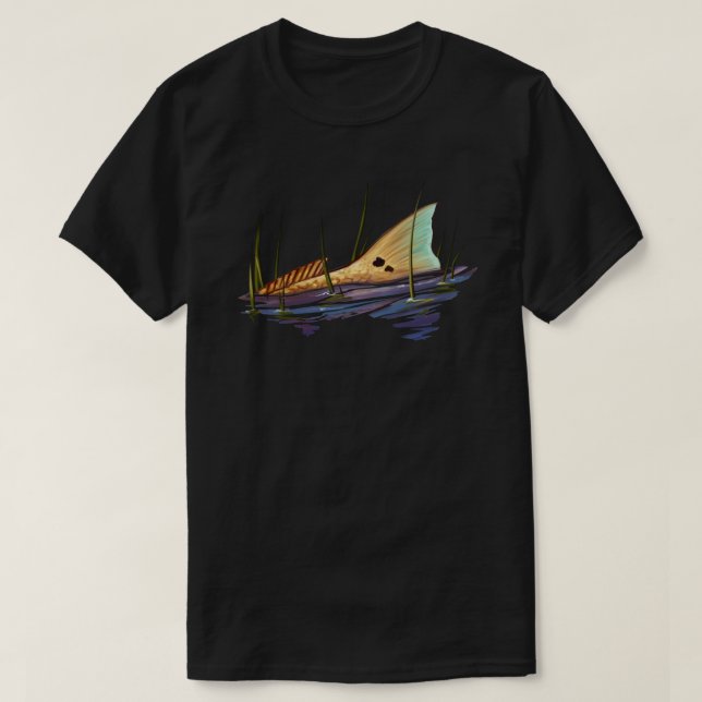 T-shirt Tailing Redfish in Grass Redfish Tail Essentiel T (Design devant)