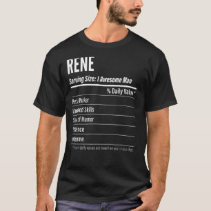 T-shirt Taille de portion René Nutrition Étiquette Calorie