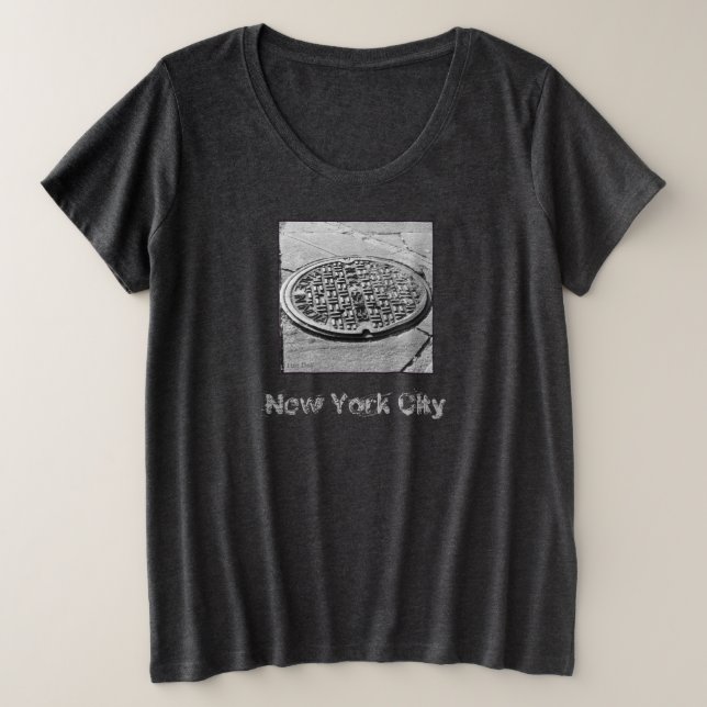 T-shirt taille plus pour femme NYC Manhole Cover (Design devant)