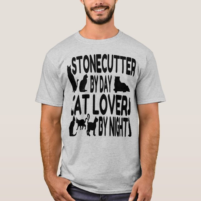 T-shirt Tailleur de pierre d'amoureux des chats (Devant)
