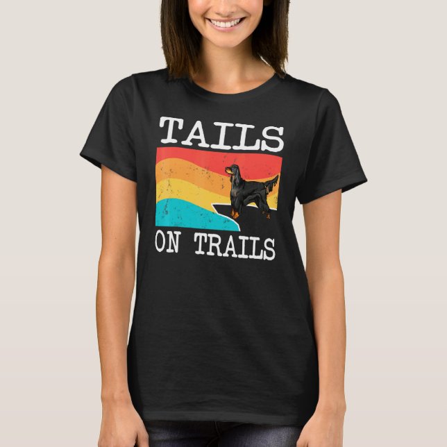 T-shirt Tails Sur Les Sentiers Gordon Setter Chig Randonné (Devant)