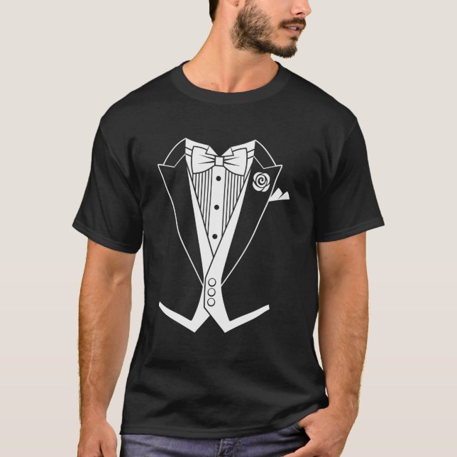 T-shirt Tails Tuxedo Cravate blanche (Devant)