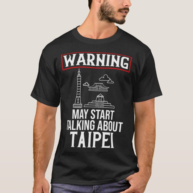 T-shirt Taïpei Taïwan City Skyline Carte Voyage (Devant)