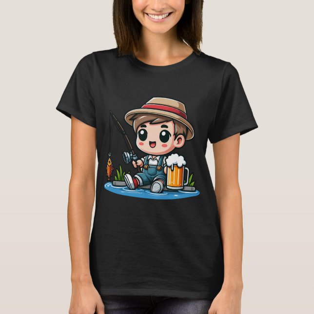 T-shirt Tais-toi et pêche (Devant)