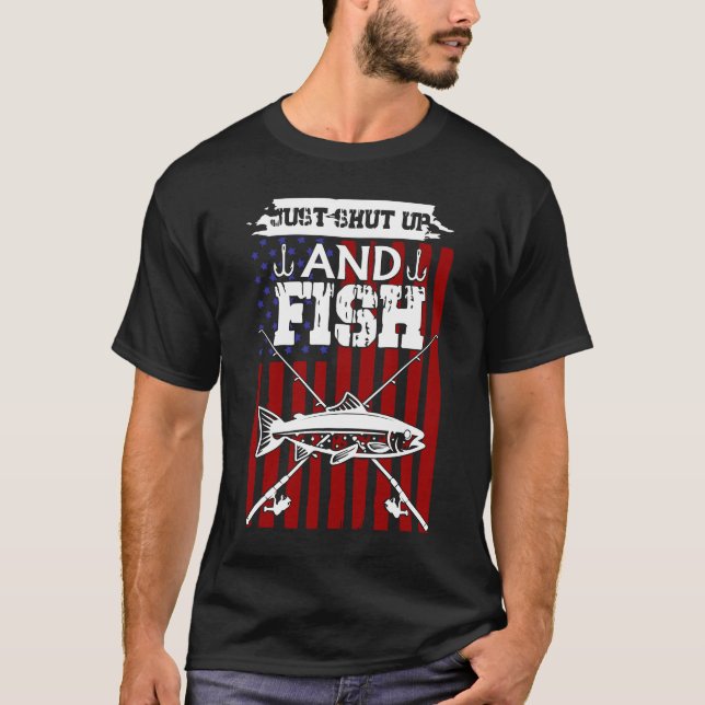 T-shirt Tais-toi et pêche (Devant)