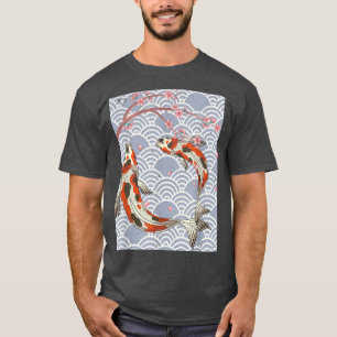 T-shirt Taisho Sanke Koi Fish Pond Japon esthétique Sakura