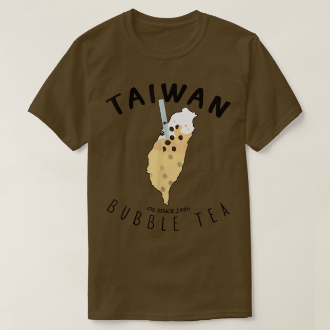 T-shirt Taiwan Bubble Tea Funny Bubble Tea Taiwan Map BOBA (Design devant)