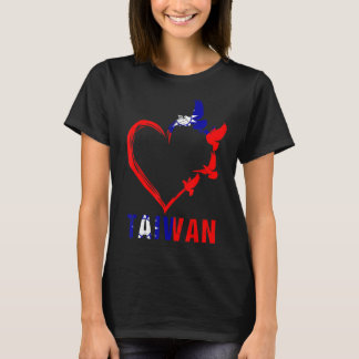 T-shirt Taïwan Drapeau Coeur Vintage Taïwanais Taïwan
