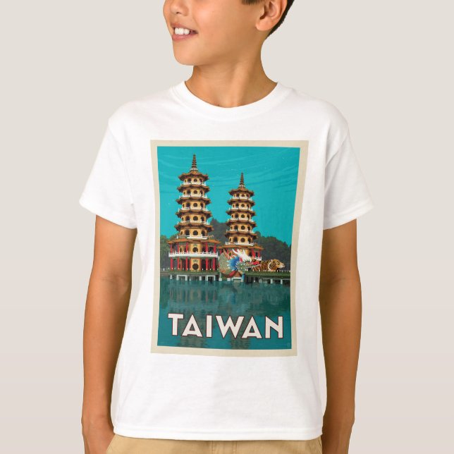T-shirt Taïwan | Pagode Du Dragon Et Du Tigre (Devant)
