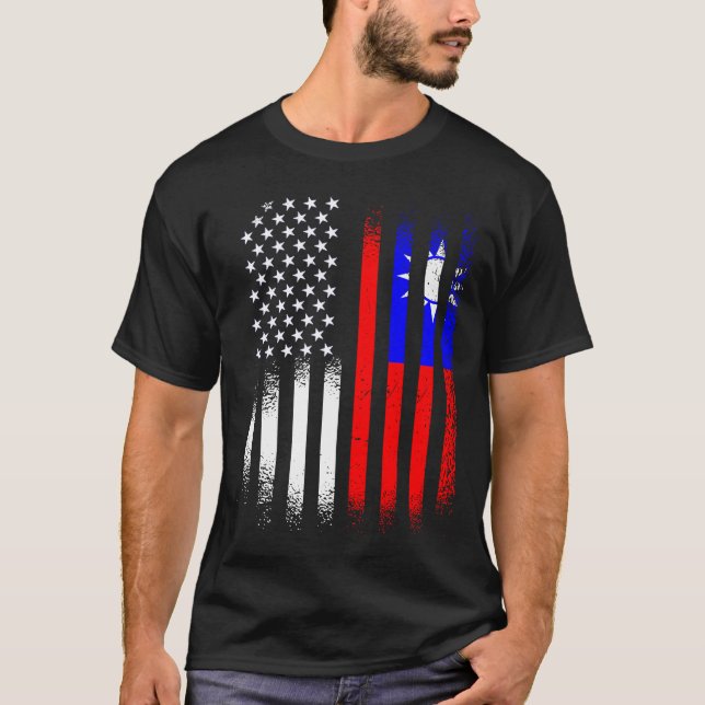 T-shirt Taïwanais Patriot Américain Grosse Pays Etats-Unis (Devant)