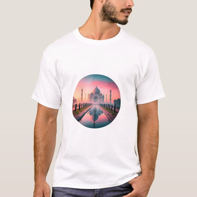 T-shirt Taj Mahal at Sunrise – Dreamy Monument Reflection (Devant)