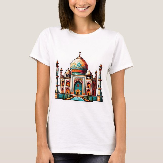 T-shirt Taj Mahal dans un décor (Devant)