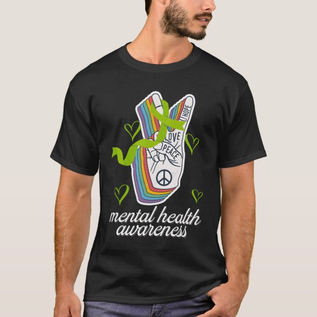 T-shirt Tal Health Awareness Month Love Peace Positive (Devant)