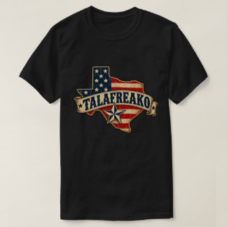 T-shirt TALAFREAKO Vintage Drapeau Américain du Texas Rétr