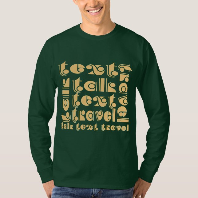 T-shirt Talk Text Travel Hommes Dr Green Long Sleeve (Devant)